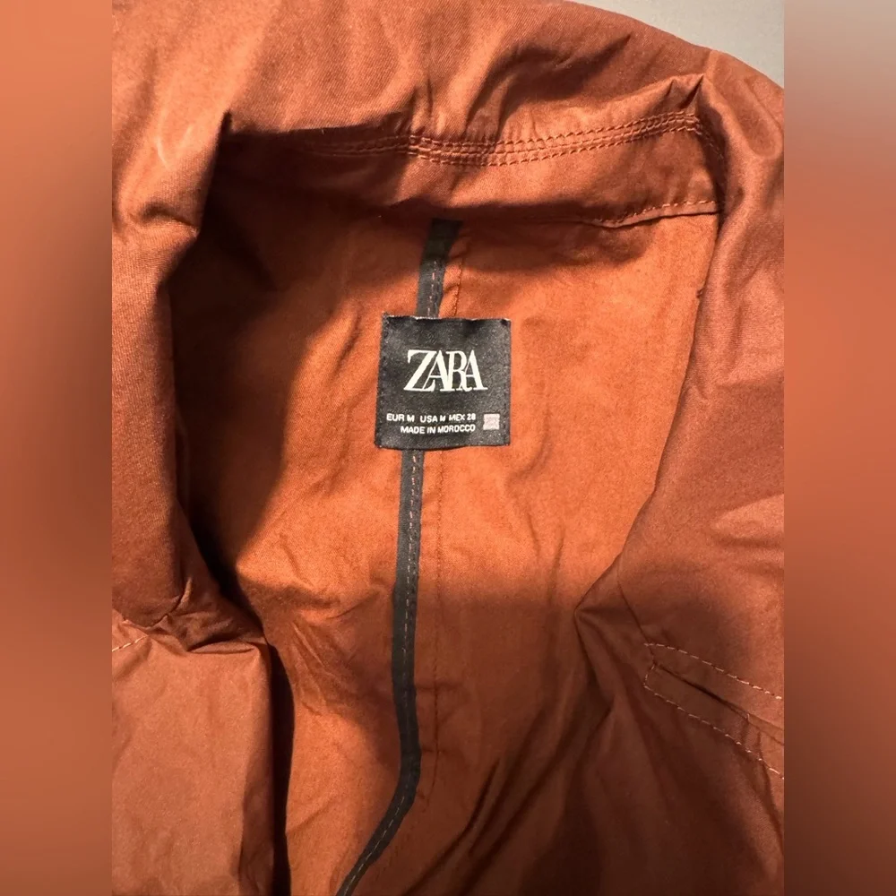 Zara Waterproof Brown Oversized Trench Coat - Picture 7 of 11